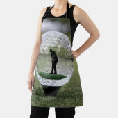 Glazen golfbal met golfspeler binnen, schort (Insitu)