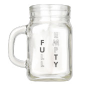 Glazen half vol en half leeg mason jar (Achterkant)