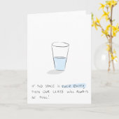 Glazen half vol Wenskaart Kaart (Gele Bloem)