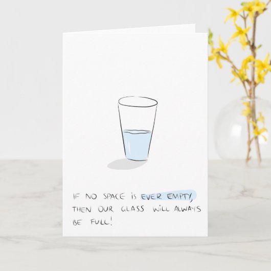 Glazen half vol Wenskaart Kaart (Gele Bloem)