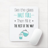 Glazen halfvolledige Motivatie levensstandaard Muismat (Met muis)