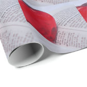 Glazen hart in bijbel cadeaupapier (Rol Hoek)