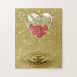 Glazen Hart Romantisch Design Legpuzzel
