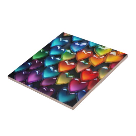 Glazen harten tegeltje (Zijkant)