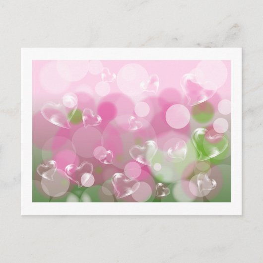 Glazen harten Valentijn Briefkaart (Voorkant)