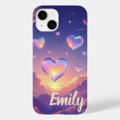Glazen harten zweven Paarse lucht Case-Mate iPhone Case (Achterkant)