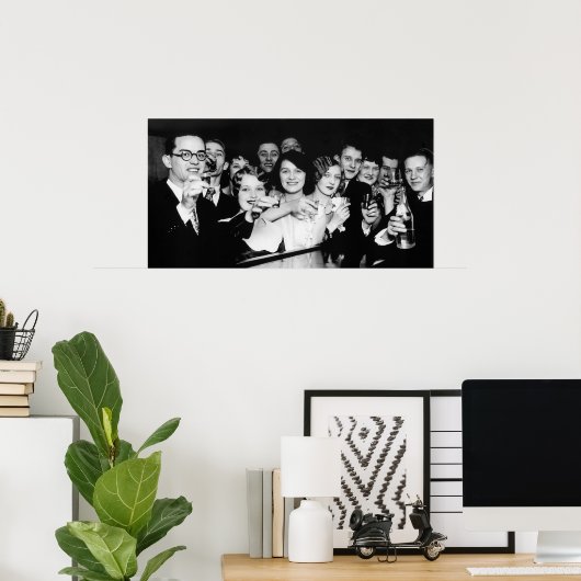 GLAZEN HOOG BIJ SPEAKEASY c. 1929 Poster (Thuiskantoor)