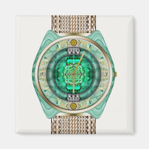 Glazen horloge magneet