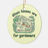 Glazen huizen zijn voor tuinders keramisch ornament (Links)