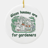 Glazen huizen zijn voor tuinders keramisch ornament (Achterkant)