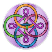 Glazen in lood Afbeeldingen keramische knop (Voorkant)