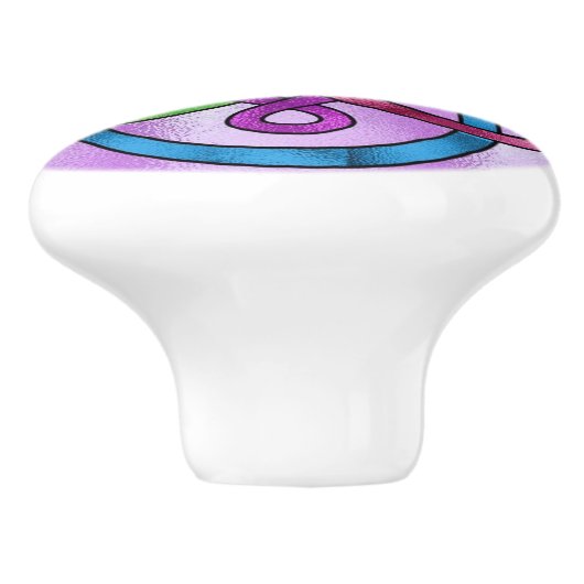 Glazen in lood Afbeeldingen keramische knop (Zijkant)