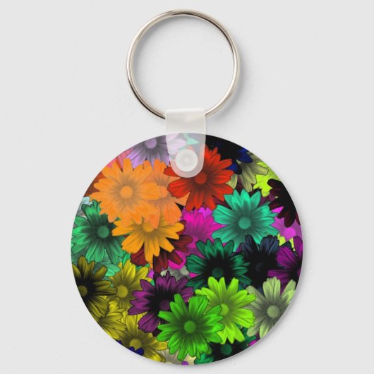 Glazen in lood bloemen sleutelhanger (Voorkant)