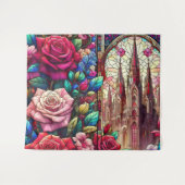 Glazen in lood bloemontwerp wandkleed (Voorkant (horizontaal))