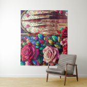 Glazen in lood bloemontwerp wandkleed (In situ)