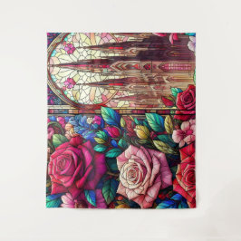 Glazen in lood bloemontwerp wandkleed