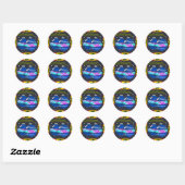 Glazen in lood bubbels ronde sticker (Vel)