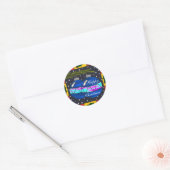Glazen in lood bubbels ronde sticker (Envelop)