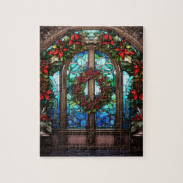Glazen in lood deur legpuzzel