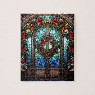 Glazen in lood deur legpuzzel