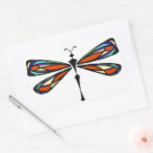 Glazen in lood Dragonfly Rechthoek Sticker (Envelop)