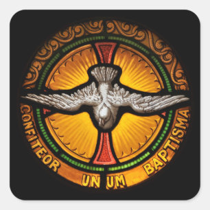 Glazen in lood duif vierkante sticker