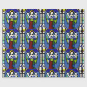 Glazen in lood engel, inpakpapier (Vlak)