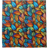 Glazen in lood Herfst laat naadloos patroon Douchegordijn (Voorkant)