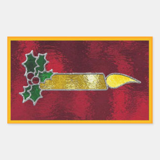 Glazen in lood kaars rechthoekige sticker