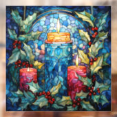 Glazen in lood kaarsen Venster Cling Raamsticker (Vel 2)