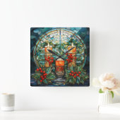 Glazen in lood kaarsen wandklok (Huis)