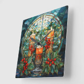 Glazen in lood kaarsen wandklok (Hoek)