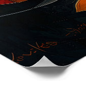 Glazen in lood kat met herfstgloed poster (Hoek)