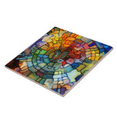 Glazen in lood keramische Tegel Tegeltje (Zijkant)