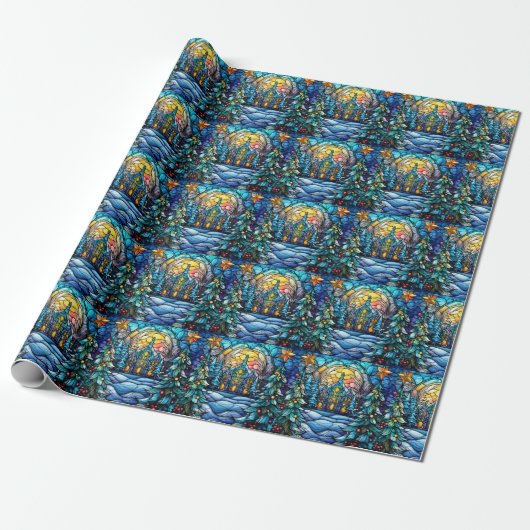 Glazen in lood Kerk inpakpapier (Uitgerold)