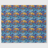 Glazen in lood Kerk inpakpapier (Vlak)