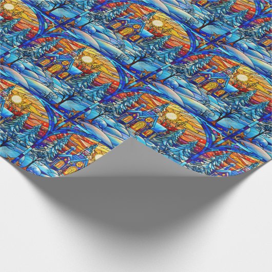 Glazen in lood Kerk inpakpapier (Hoek)