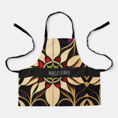 Glazen in lood lelie rood mozaïekpatroon schort (Voorkant)