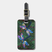 Glazen in lood libellen bagagelabel (Voorkant verticaal)