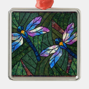 Glazen in lood libellen metalen ornament