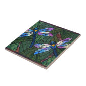 Glazen in lood libellen tegeltje (Zijkant)