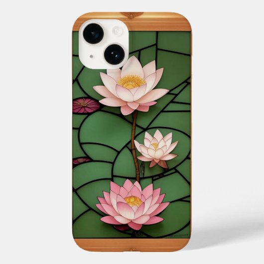 Glazen in lood paneel met bloeiende lotusbloem Case-Mate iPhone case (Achterkant)