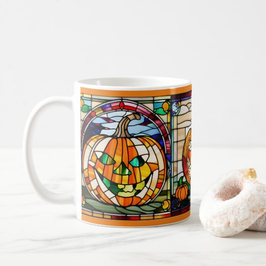 Glazen in lood pompoen Mok (Met donut)