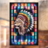 Glazen in lood raam met achtergrondverlichting met raamsticker (Vel 2)