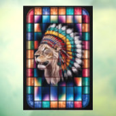 Glazen in lood raam met achtergrondverlichting met raamsticker (Vel 3)