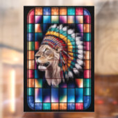 Glazen in lood raam met achtergrondverlichting met raamsticker (Vel 2)