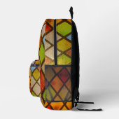 Glazen in lood raamruitpatroon bedrukte rugzak (Rechts)