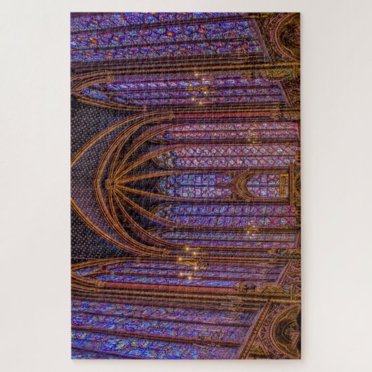 Glazen in lood ramen in Sainte-Chapelle in Parijs Legpuzzel (Verticaal)