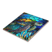 Glazen in lood schildpad tegeltje (Zijkant)