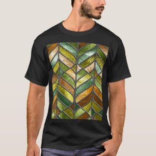 Glazen in lood textuur: kleurrijke 3D-elegantie. T-shirt